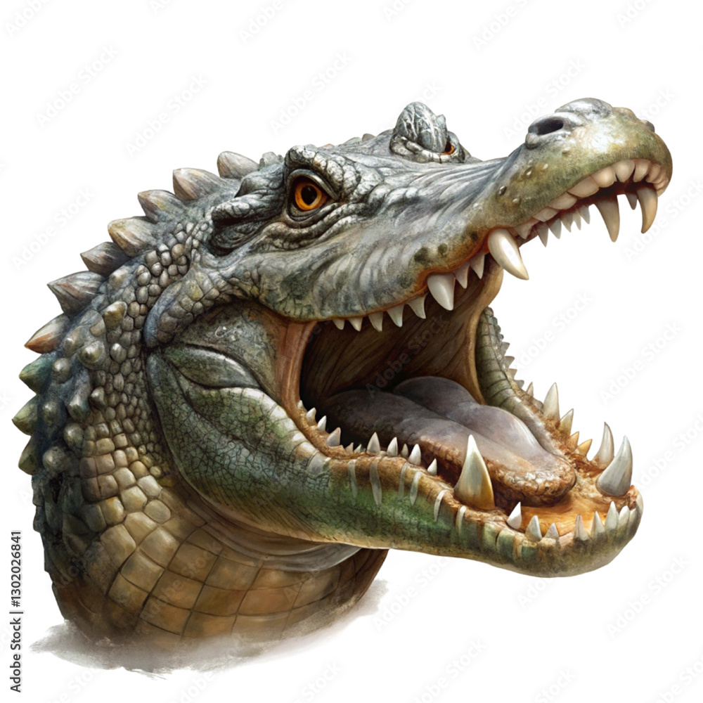 Open Mouthed Crocodile Showing Sharp Teeth and Powerful Jaw Open Mouthed Crocodile Showing Sharp Teeth and Powerful Jaw