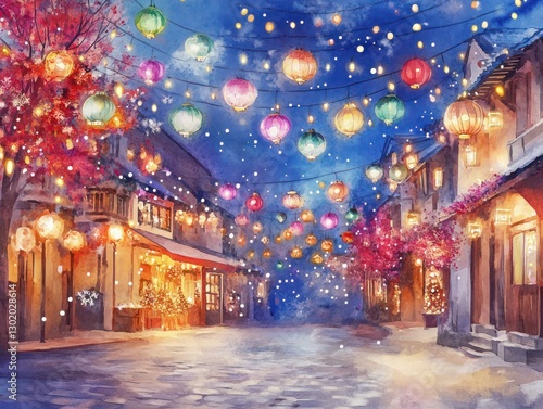 Wallpaper Mural christmas tree at night Torontodigital.ca