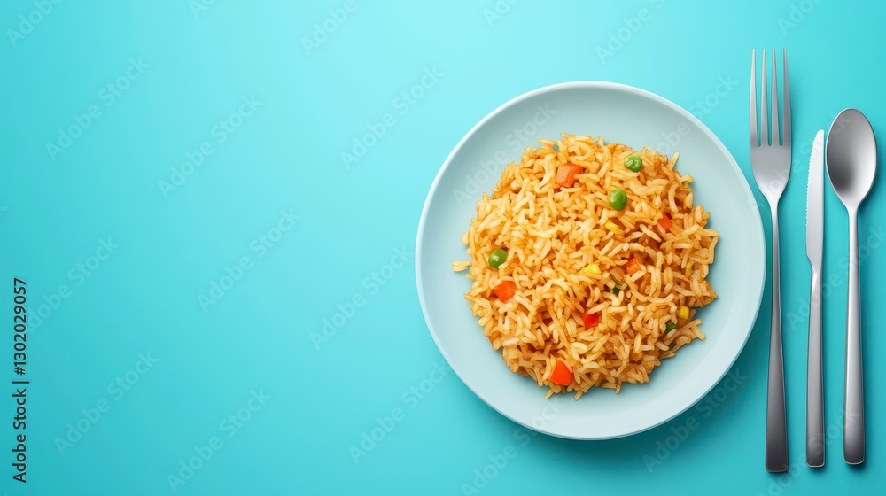 Overhead View of Noodles with Mixed Vegetables on a Light Blue Plate Overhead View of Noodles with Mixed Vegetables on a Light Blue Plate