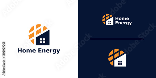 logo design combination of house and solar panels, environmentally friendly home energy logo, real estate, energy, symbol, icon, idea, creative.
