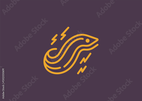 Electric Eel Logo – A dynamic electric eel with flowing lines, representing energy and power.