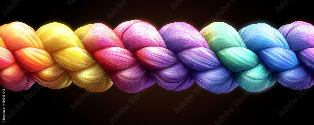 Rainbow braid yarn texture background Rainbow braid yarn texture background