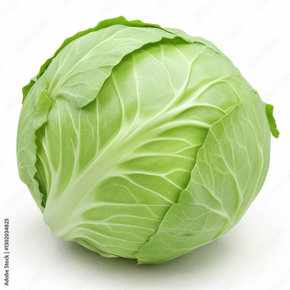 Fresh Green Cabbage Isolated on White Background Fresh Green Cabbage Isolated on White Background