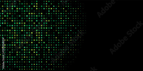 Dark Green vector banner with circles, spheres. Abstract spots. Background of Art bubbles in halftone style with colored gradient.
