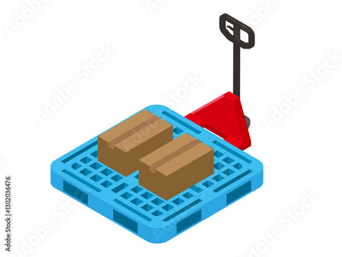 パレットで荷物を運ぶハンドフォーク