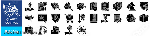  Quality Control icon pack collection set with premium, assurance, quality aassurance, water quality, package, inspection, quality product, strategy