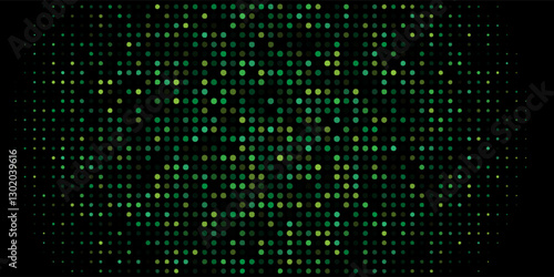 Dark Green vector banner with circles, spheres. Abstract spots. Background of Art bubbles in halftone style with colored gradient.