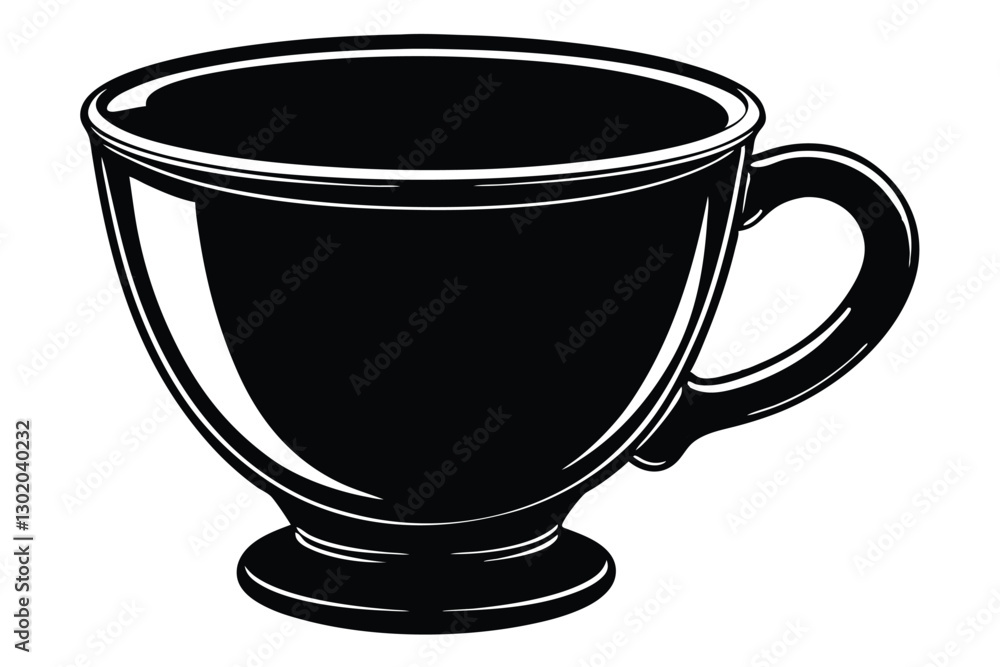 tea cup black silhouette vector tea cup black silhouette vector