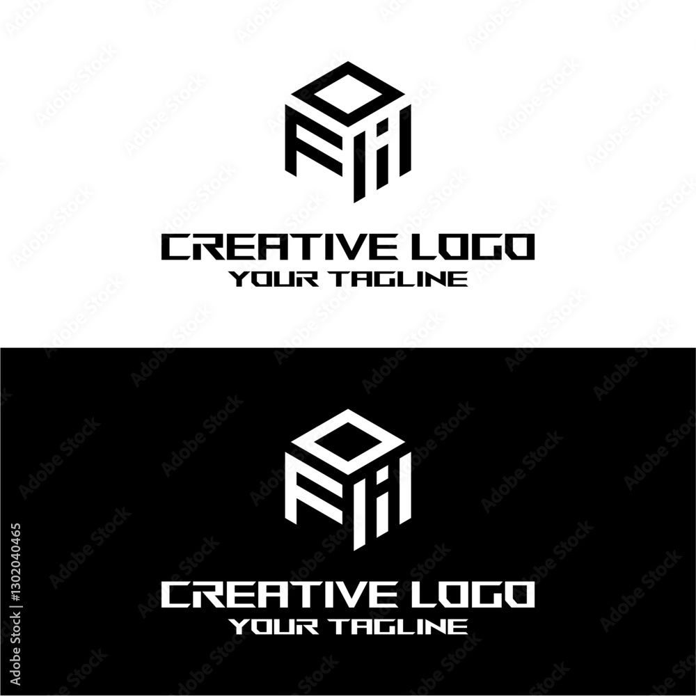 Naklejka premium creative letter logo fi design vector