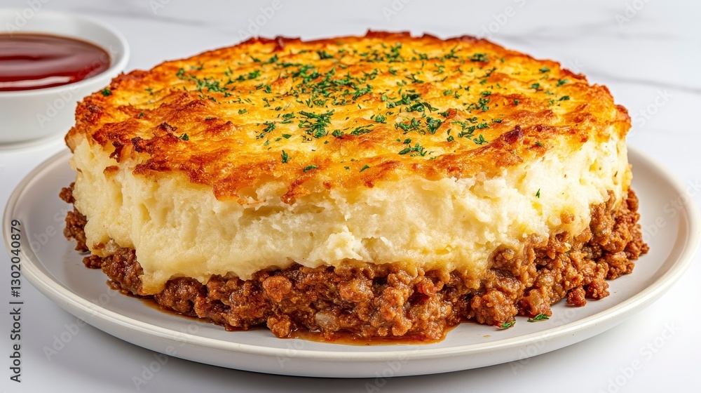 Golden Shepherd's Pie with Fluffy Mashed Potatoes and Rich Meat Filling Golden Shepherd's Pie with Fluffy Mashed Potatoes and Rich Meat Filling