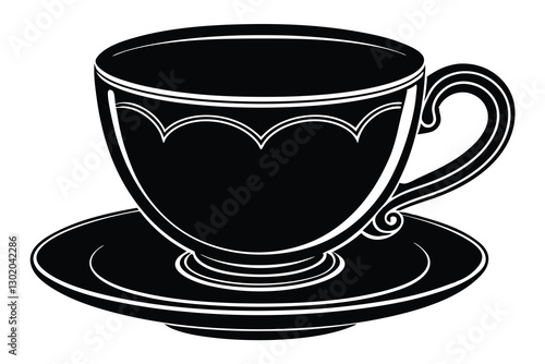 Flat design coffee cup silhouette set