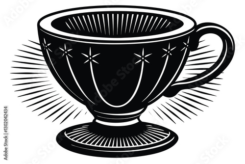 Flat design coffee cup silhouette set