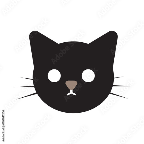 cat haead logo icon illustration flat photo