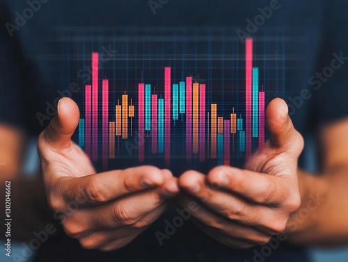 Investor holding glowing corporate bond graphs and yield curves, Corporate Bonds  Investment  Interest Rate, datadriven investing photo