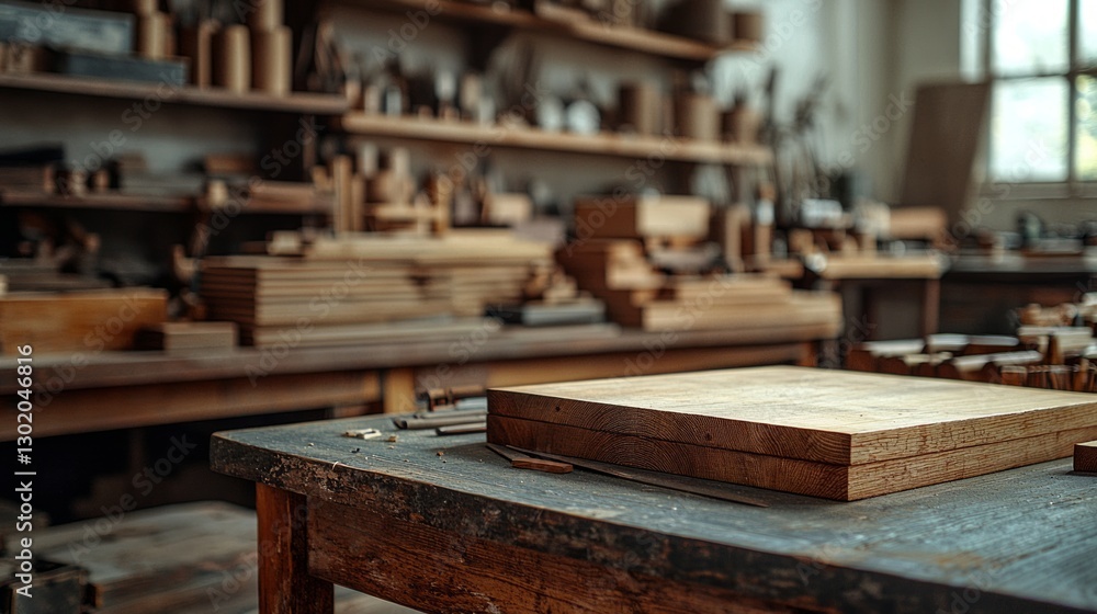 Wooden Workshop with Tools and Craft Supplies Wooden Workshop with Tools and Craft Supplies
