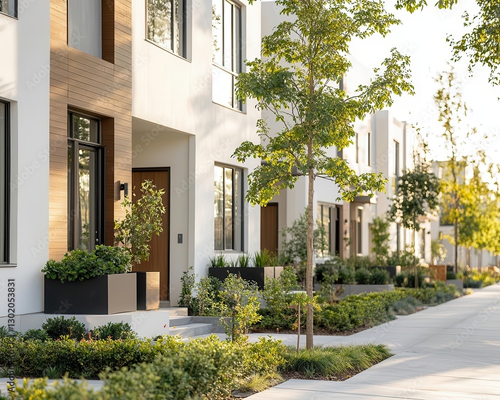Obraz premium Investor managing townhouse rental properties, Real Estate TownhouseTownhome, passive income generation