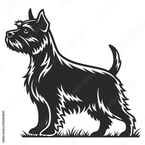 Yorkshire Terrier Dog Silhouette vector illustration