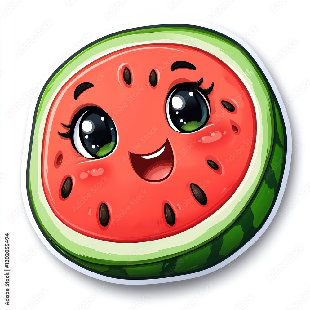 Adorable Cartoon Watermelon Illustration Adorable Cartoon Watermelon Illustration