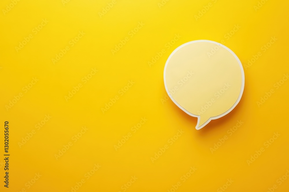 A yellow speech bubble on a bright and vibrant yellow background A yellow speech bubble on a bright and vibrant yellow background