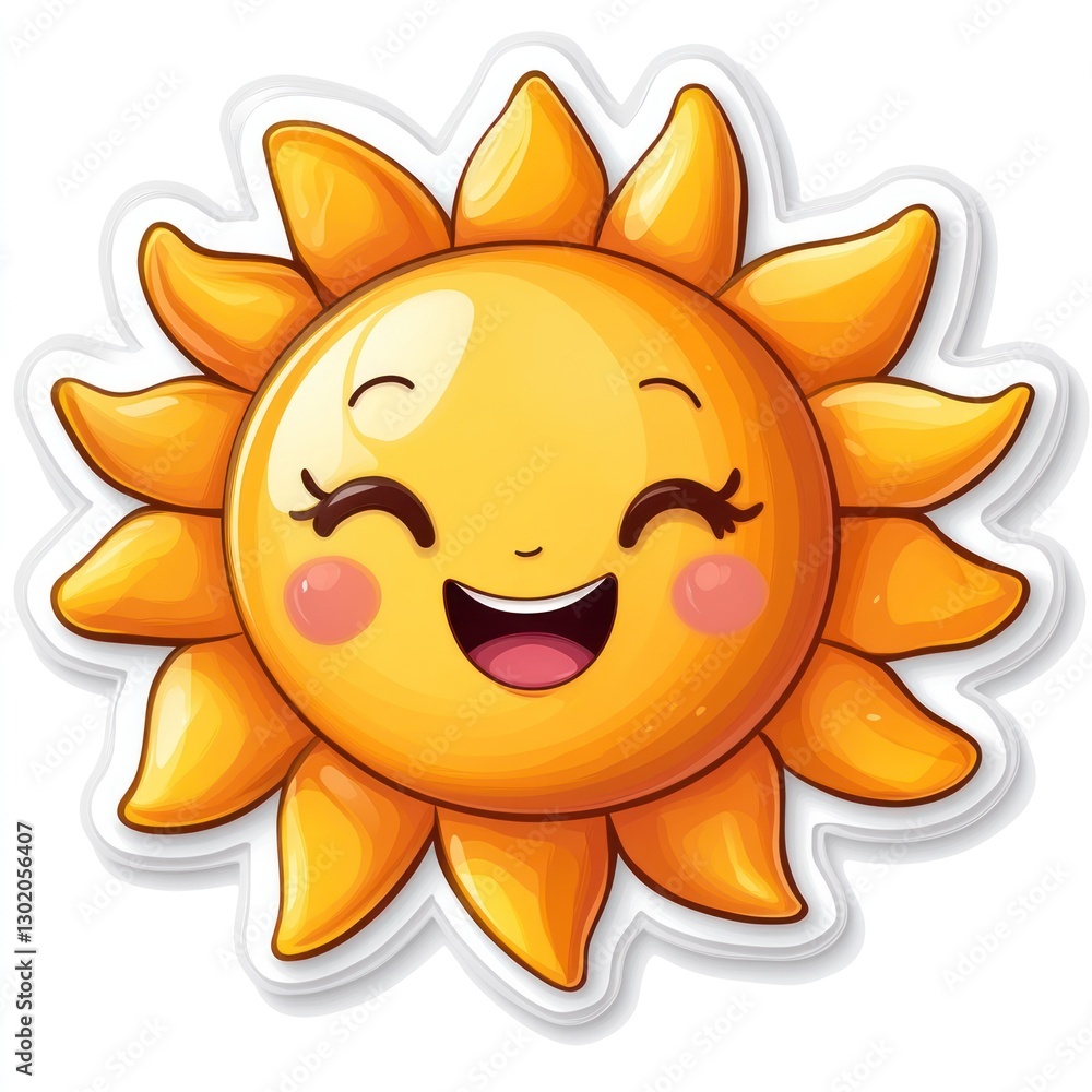 Cheerful Smiling Sun Cartoon Illustration Cheerful Smiling Sun Cartoon Illustration