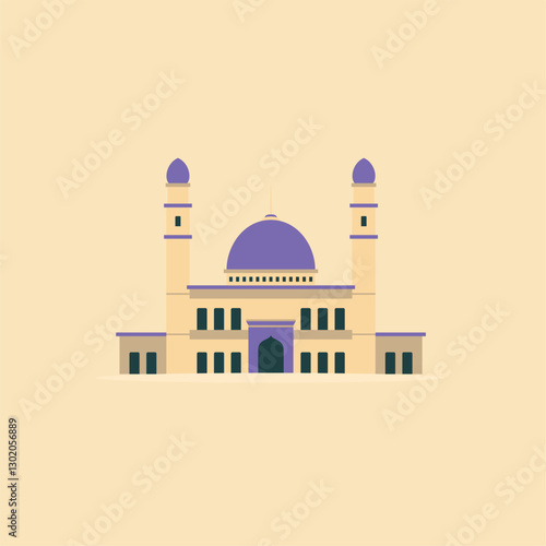 Islamic mosque building vector illustration image. Ramadan Kareem cultural Islamic festival