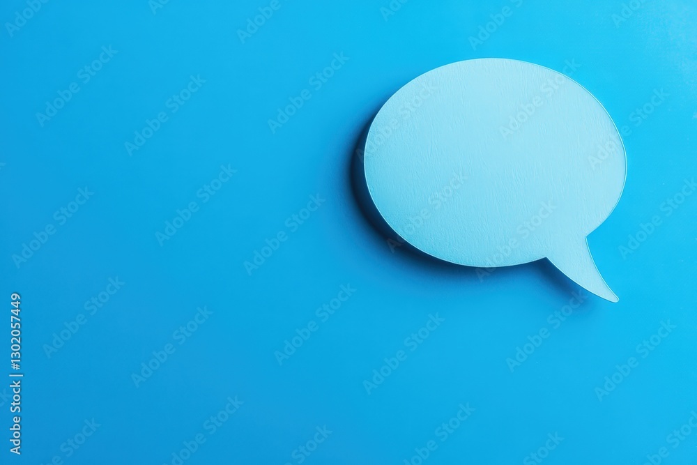 A blue speech bubble is displayed against a blue background A blue speech bubble is displayed against a blue background