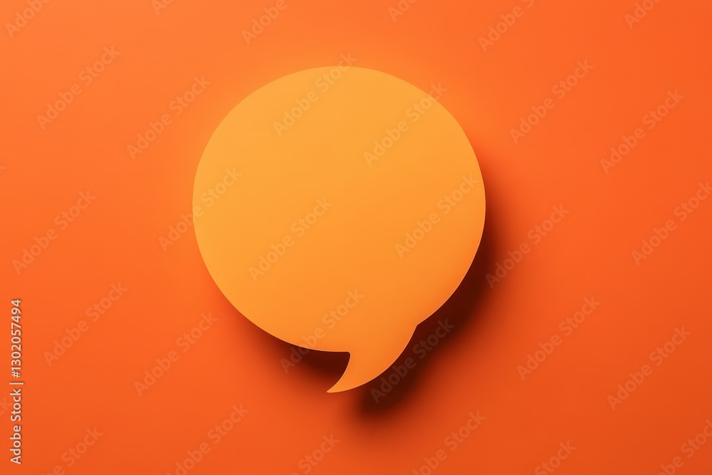 A vivid orange speech bubble against a vibrant matching background A vivid orange speech bubble against a vibrant matching background
