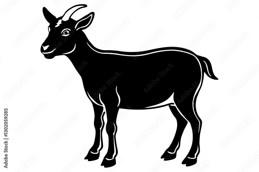 Obraz premium Goat Silhouette vector illustration