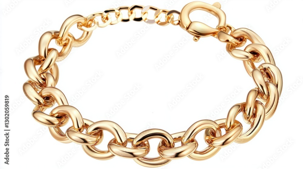Elegant Gold Chain Bracelet with Classic Link Design and Lobster Clasp Elegant Gold Chain Bracelet with Classic Link Design and Lobster Clasp