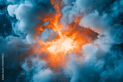 Wallpaper Mural Fiery explosion of smoke on a black background. Abstract background. Torontodigital.ca