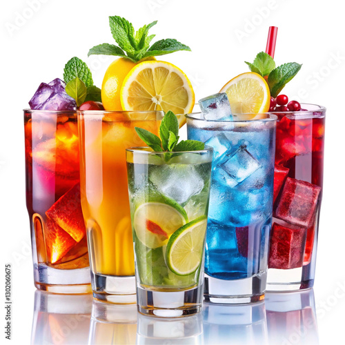mojito cocktail on white background