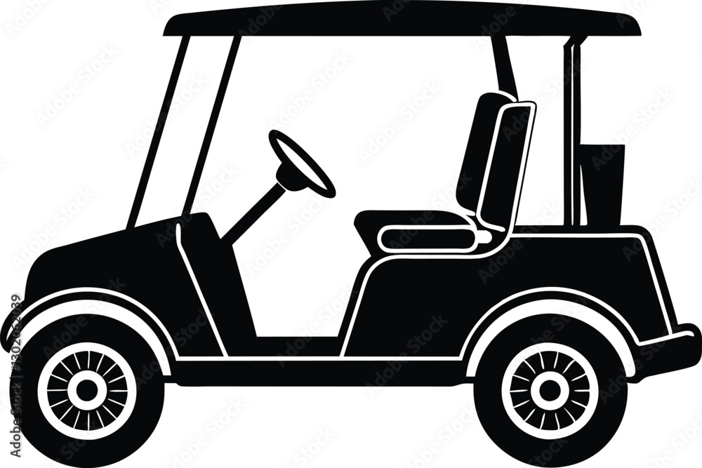 Fototapeta premium Golf Cart silhouette Club Car Golf Cart Silhouette vehicle Vector Illustration Hobby golf cart