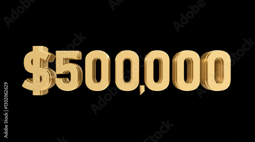 Fotografija 500 thousand dollars 3D gold, 3D numbers