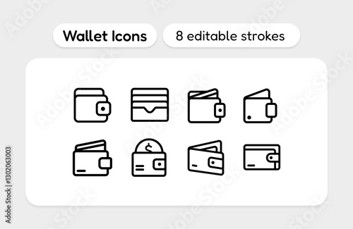 set of wallet icons