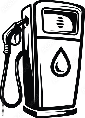 Modern Fuel Pump isolated silhouette vector art, Fuel Pump line art vector illustration