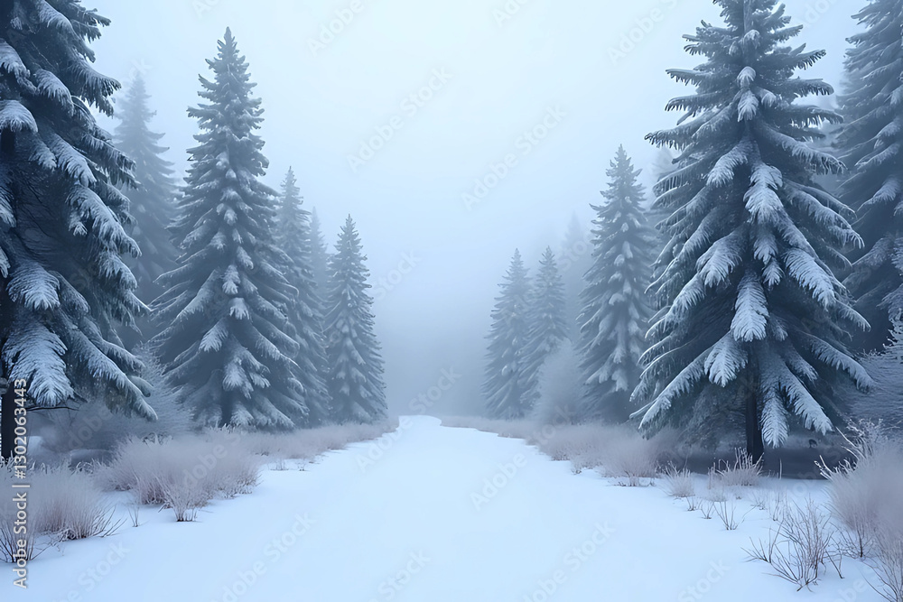 Fototapeta premium winter forest in the snow