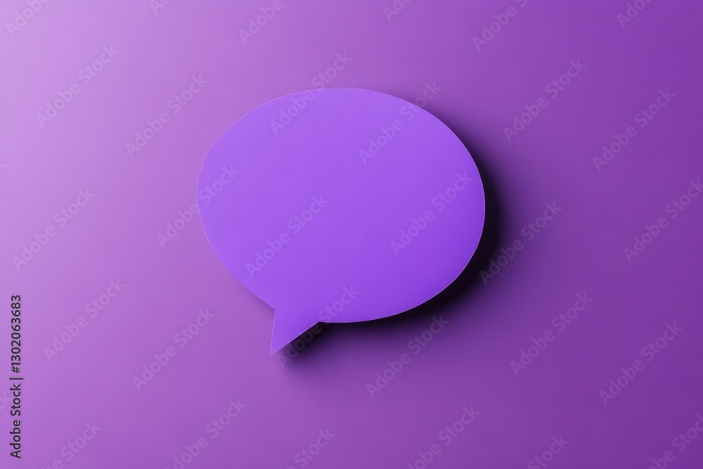 A single purple speech bubble sitting on a purple background A single purple speech bubble sitting on a purple background