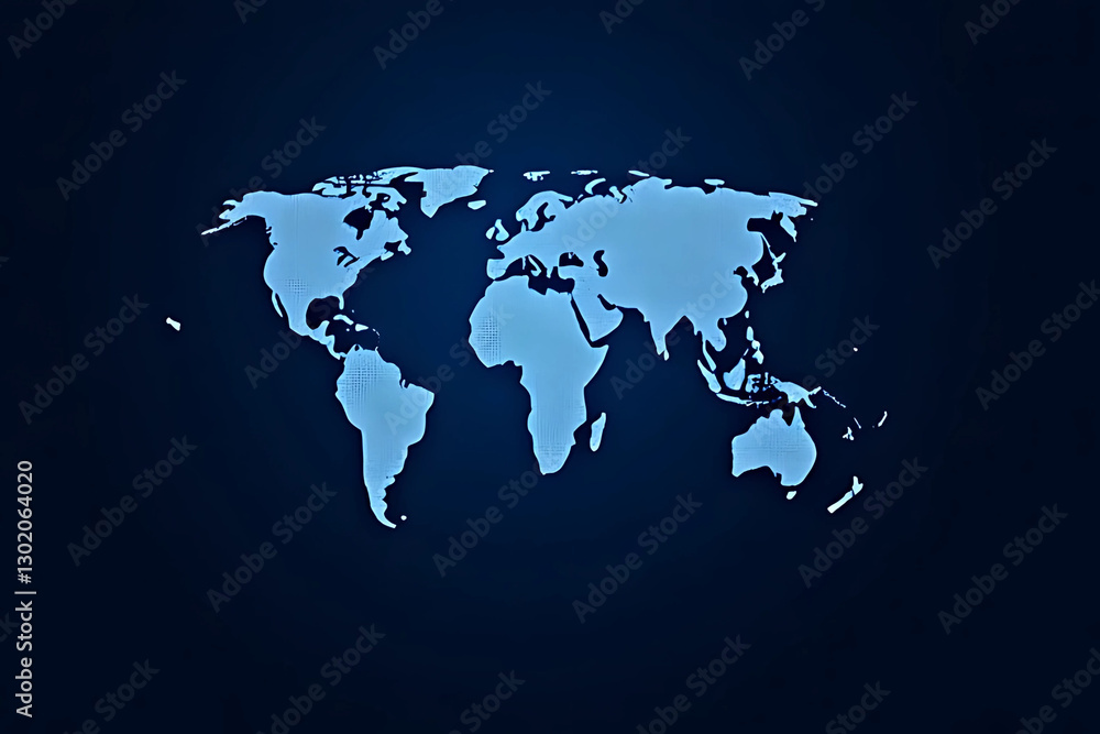 Obraz premium world map on blue background