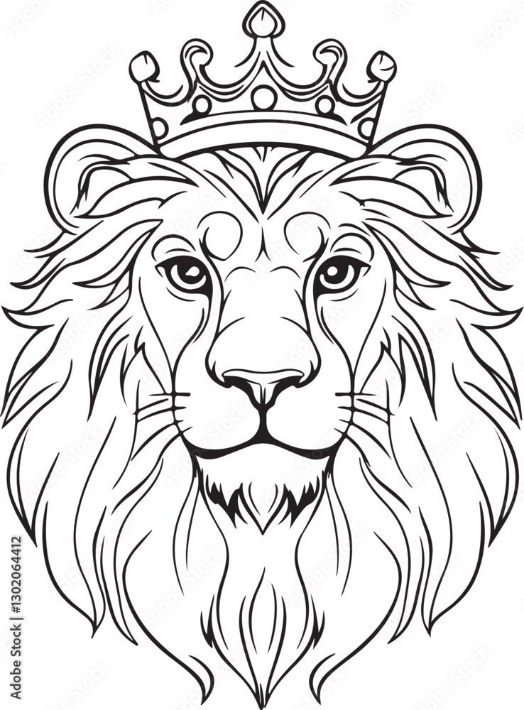 Fototapeta premium lion head vector illustration