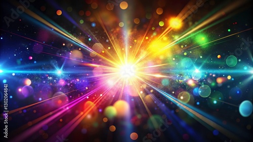 Vibrant Abstract Explosion of Light with Colorful Bokeh Effects