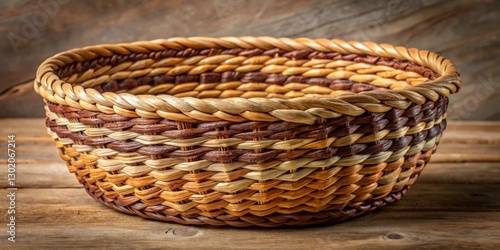 Handcrafted Woven Basket in Natural Tones for Rustic Decor