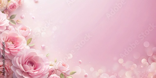Soft Pink Rose Background with Delicate Floral Accents