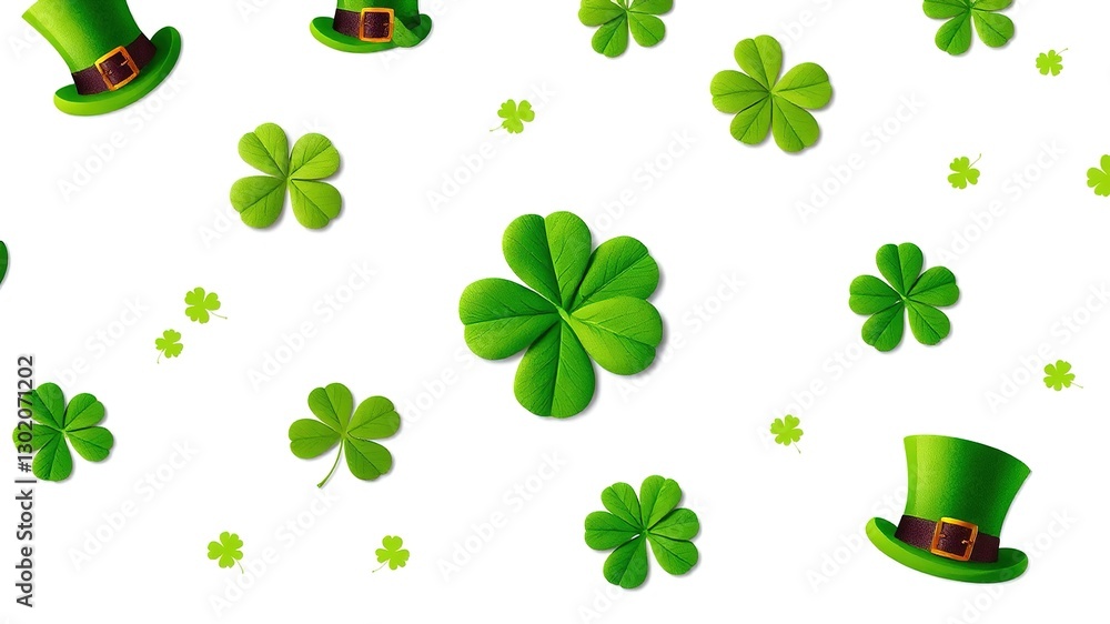 Naklejka premium Sustainable St. Patrick's Day Leprechaun Hat Background