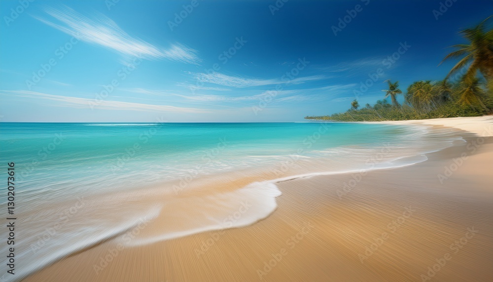 Fototapeta premium Beach motion blur abstract. Generated image