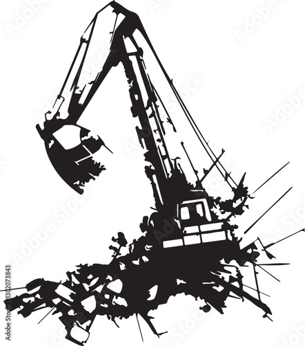 silhouette of a construction crane