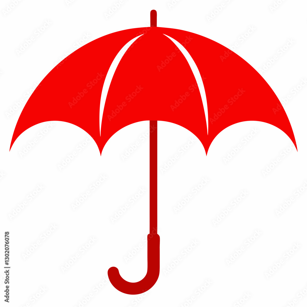 red umbrella isolated on white