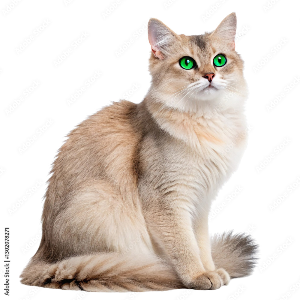 Fototapeta premium A beautiful cat in front isolated on a transparent background