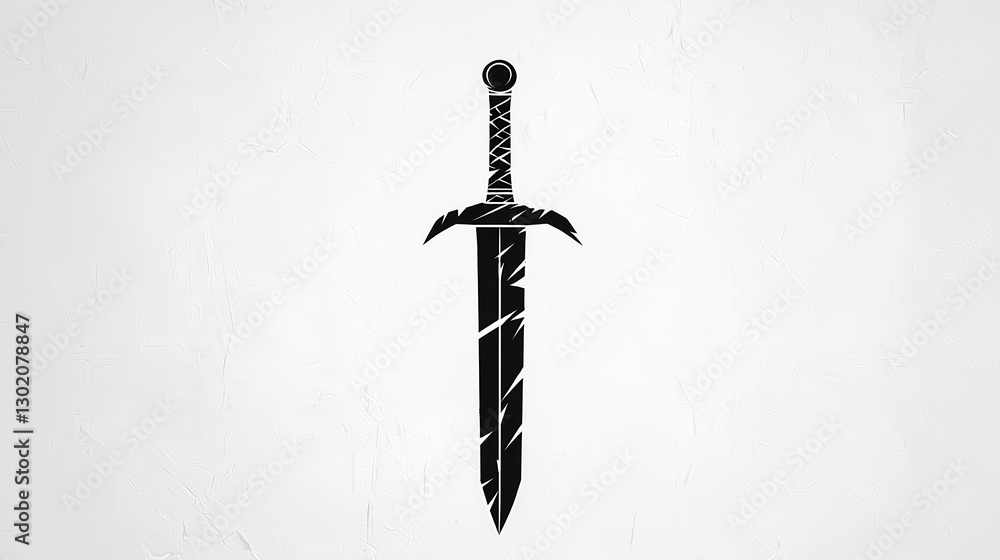 custom made wallpaper toronto digitalBlack Silhouette of a Broken Sword on a Light Background