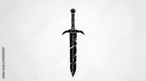Wallpaper Mural Black Silhouette of a Broken Sword on a Light Background Torontodigital.ca