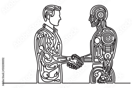 Human and robot handshake in technology